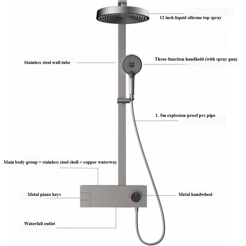 LEEGO BATHROOM SHOWER SYSTEM Hot and Cold Water Control Three-function rotary switch