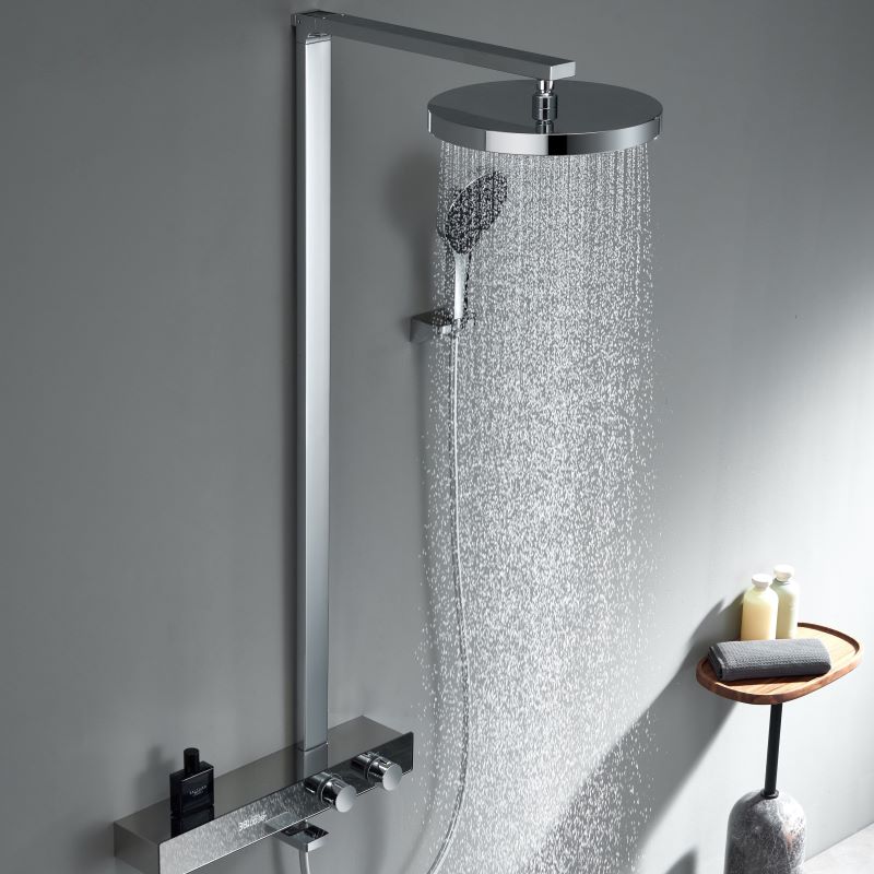 LEEGO BATHROOM SHOWER SYSTEM Thermostatic Shower LED digital display Wall-mounted handheld showerhead and overhead showerhead