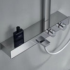 LEEGO BATHROOM SHOWER SYSTEM Thermostatic Shower LED digital display Wall-mounted handheld showerhead and overhead showerhead