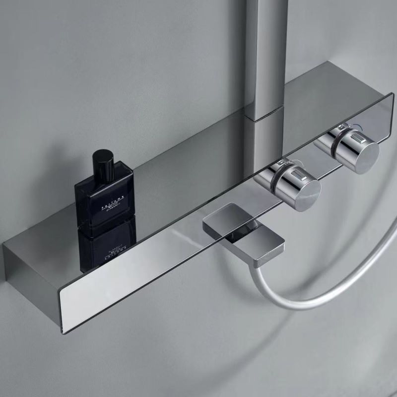 LEEGO BATHROOM SHOWER SYSTEM Thermostatic Shower LED digital display Wall-mounted handheld showerhead and overhead showerhead
