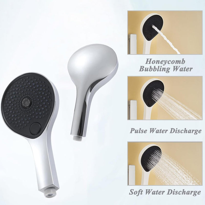 LEEGO BATHROOM SHOWER SYSTEM Thermostatic Shower LED digital display Wall-mounted handheld showerhead and overhead showerhead