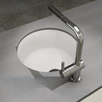 LEEGO circular sink installed on a modern kitchen island