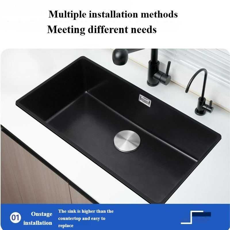 Sink installed on the countertop