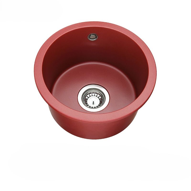 Red quartz stone sink display image