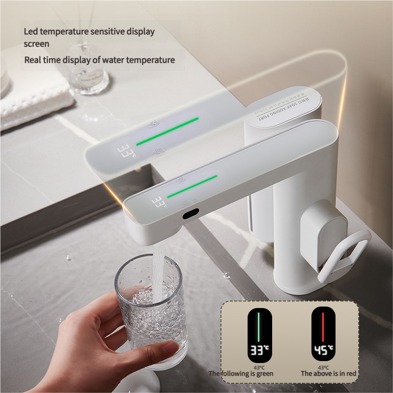 LEEGO BATHROOM FAUCET Touchless tap LED Digital display with soap dish