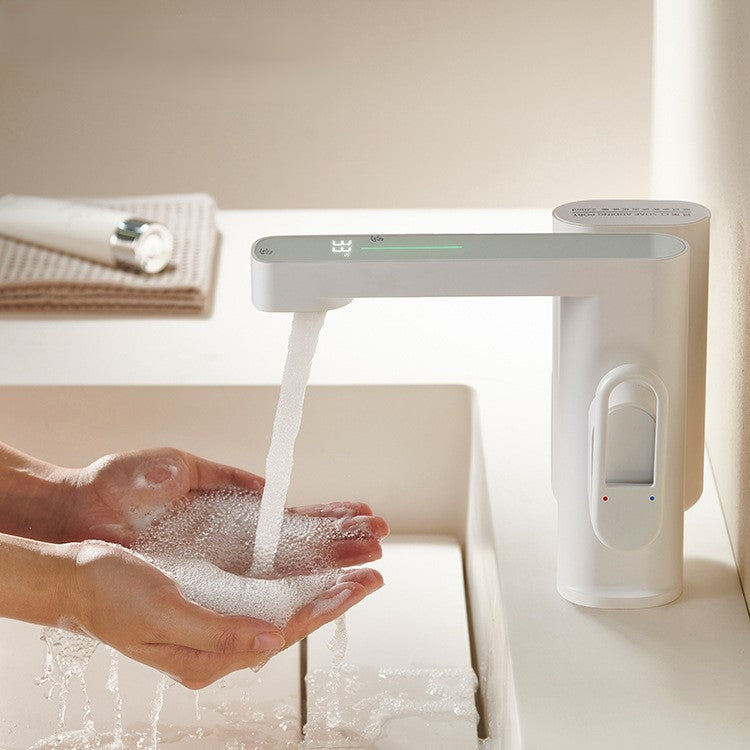 LEEGO BATHROOM FAUCET Touchless tap LED Digital display with soap dish