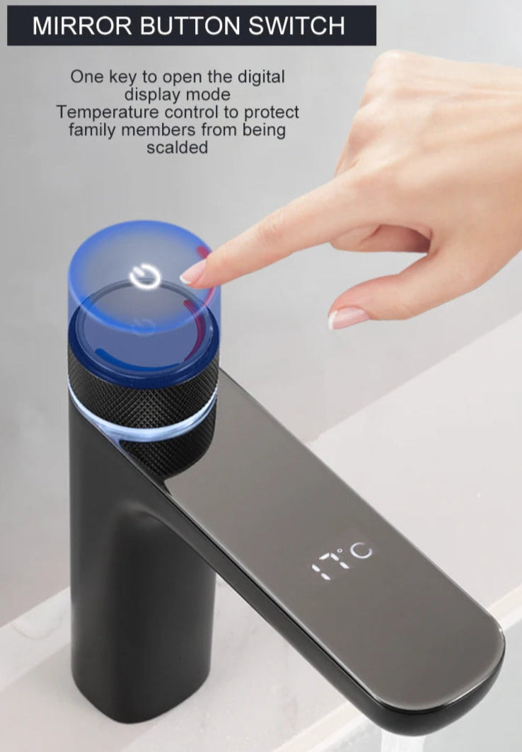 LEEGO BATHROOM FAUCET  LED Digital display  Hot and cold water control tap