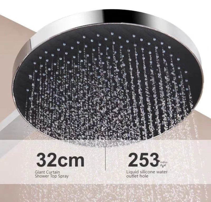 LEEGO BATHROOM SHOWER SYSTEM Waterfall-style water discharge Hot and Cold Water Control Large Top Sprayer
