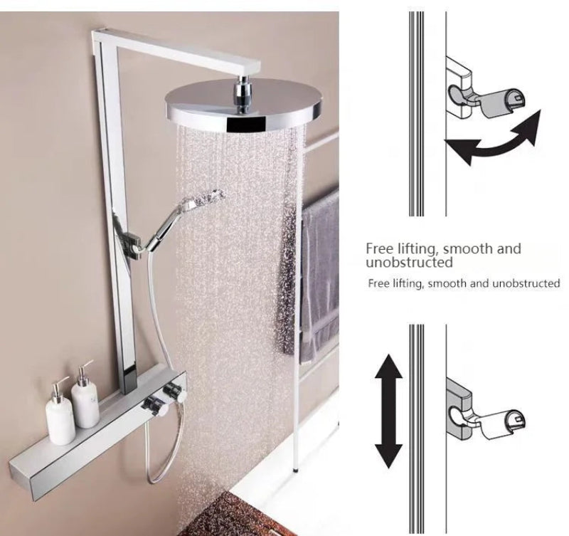 LEEGO BATHROOM SHOWER SYSTEM Waterfall-style water discharge Hot and Cold Water Control Large Top Sprayer
