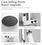 LEEGO BATHROOM SHOWER SYSTEM Waterfall-style water discharge Hot and Cold Water Control Large Top Sprayer