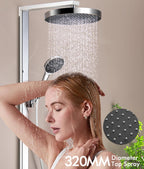 LEEGO BATHROOM SHOWER SYSTEM Waterfall-style water discharge Hot and Cold Water Control Large Top Sprayer