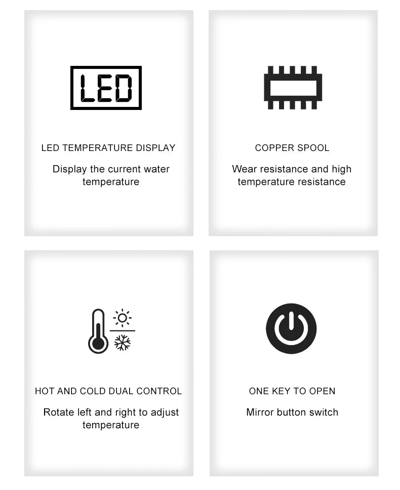 LEEGO BATHROOM FAUCET  LED Digital display  Hot and cold water control tap
