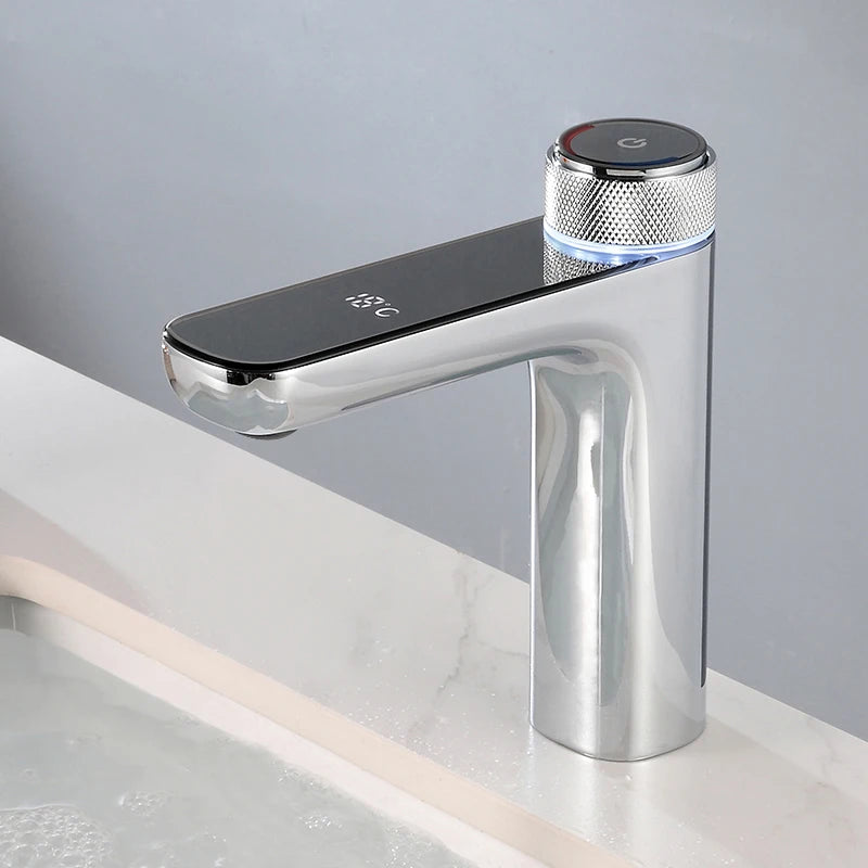 LEEGO BATHROOM FAUCET  LED Digital display  Hot and cold water control tap