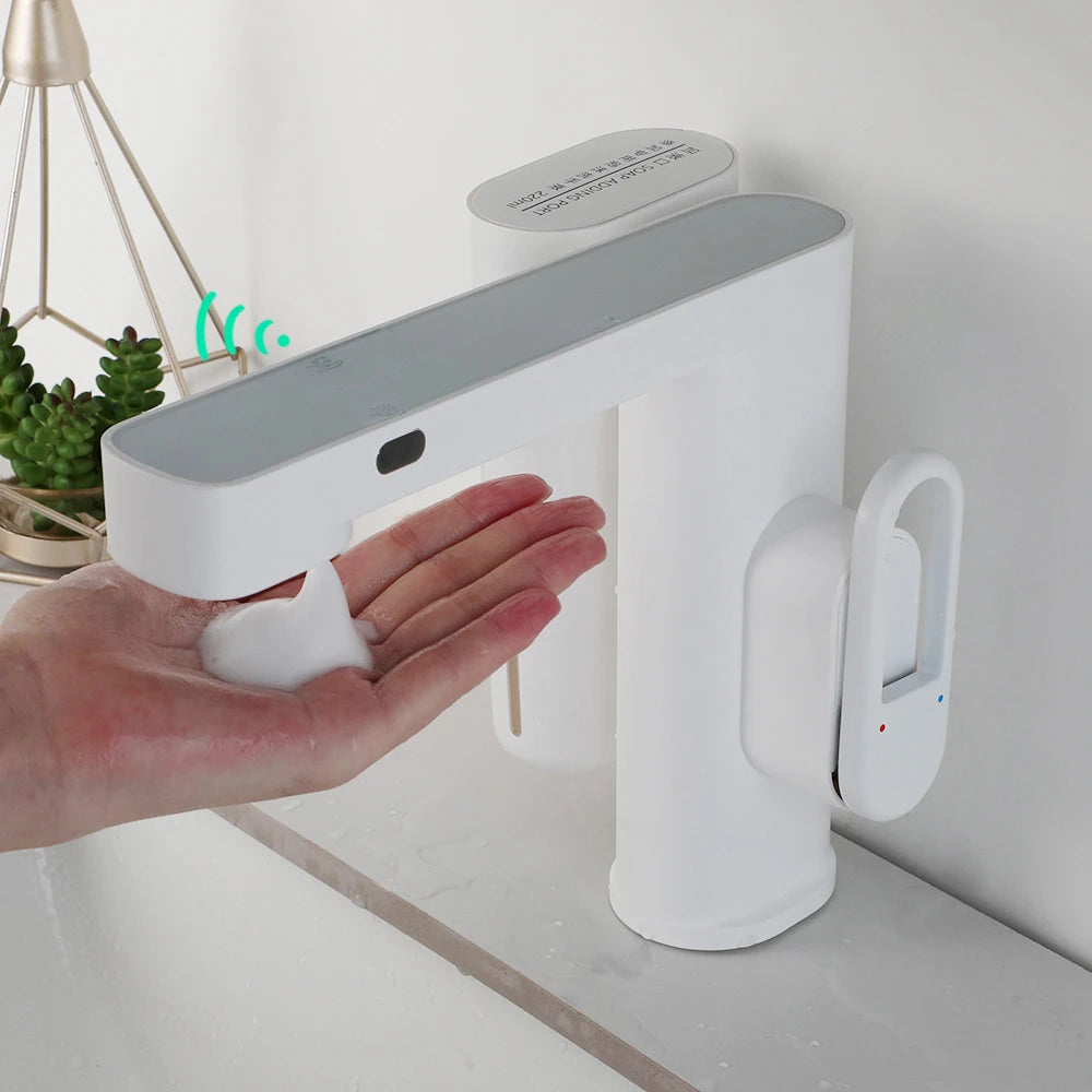 LEEGO BATHROOM FAUCET Touchless tap LED Digital display with soap dish