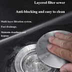 Quartz sink with efficient drainage system