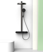 Gunmetal grey shower system with three water flow modes